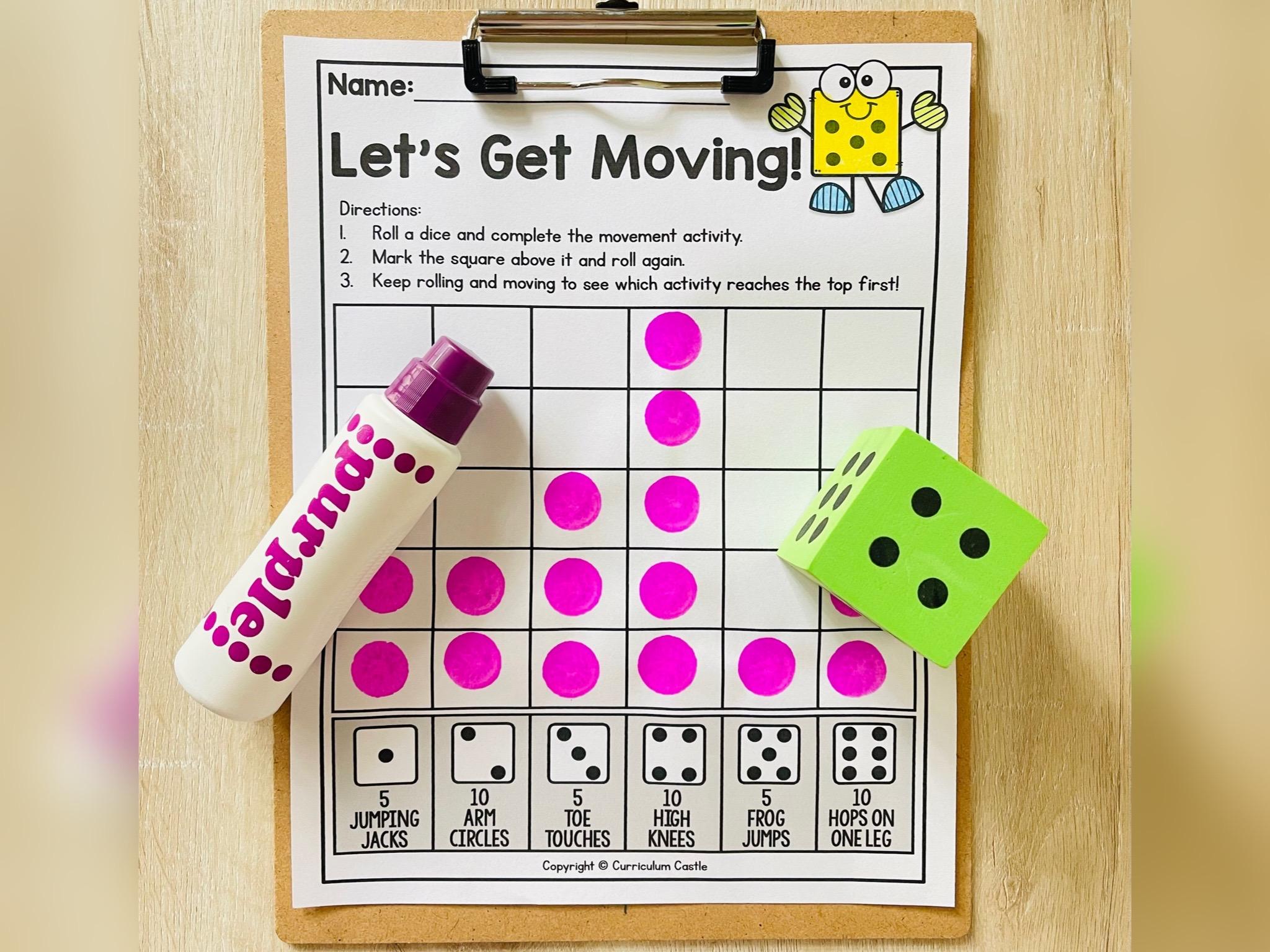 Dice Roll Printable Decision Maker Game Decision (Download Now) 