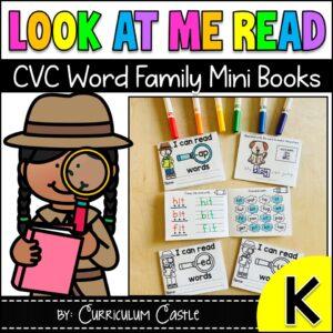 CVC Word Family Mini Books: Kindergarten Phonics Blending & Decoding
