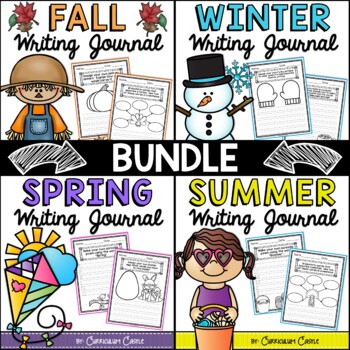 Writing Journals for the ENTIRE Year (K-2) NO PREP BUNDLE