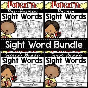 Sight Word BUNDLE: Popcorn Word Printables & Games
