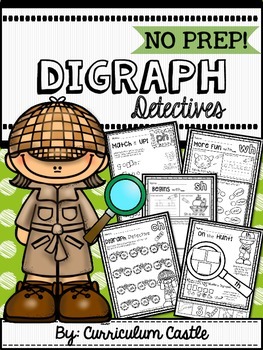 Digraphs Interactive NO PREP Printables - CURRICULUM CASTLE