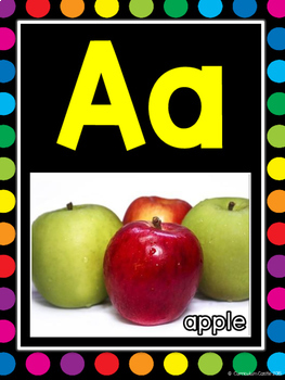 Alphabet Posters {Black & Rainbow Dots Theme} - Image 3