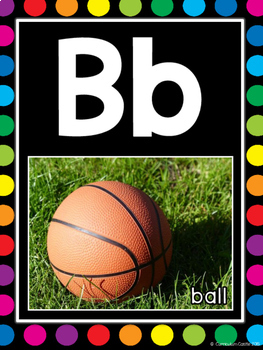 Alphabet Posters {Black & Rainbow Dots Theme} - Image 4