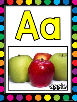 Alphabet Posters {White & Rainbow Dot Theme} - Image 3