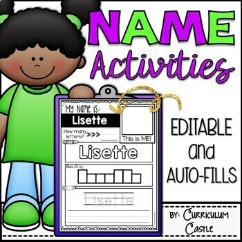 Name Practice Activities EDITABLE