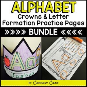 Alphabet: Crowns and Letter Formation Practice BUNDLE