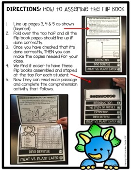 Dinosaurs Flip Book {Reading Comprehension & Craft} - Image 2