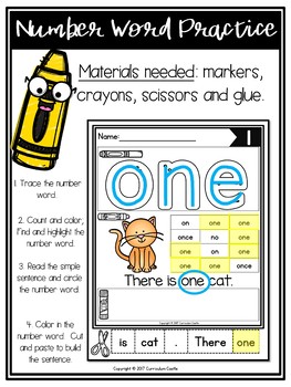 Numbers 1-10: Number Word Activities - Image 2