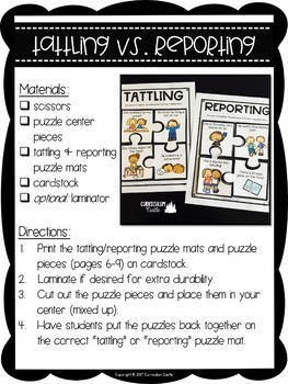FREE Tattling vs. Reporting - Image 4