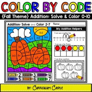 Color By Code: Addition 0-10 {Fall Theme}