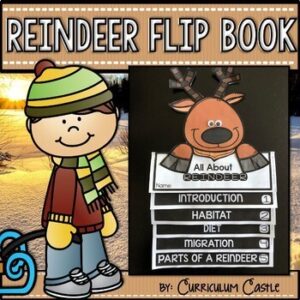 Reindeer (Caribou) Flip Book {Reading Comprehension & Craft}