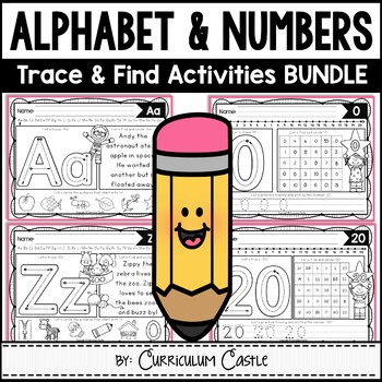 Alphabet & Numbers Trace and Find BUNDLE