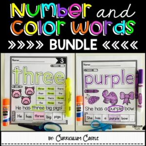 Number & Color Words Activities BUNDLE