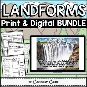 Landforms Print & Digital Activities BUNDLE - CURRICULUM CASTLE