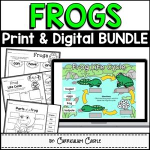 Frogs: Frog Life Cycle Print & Digital Activities BUNDLE