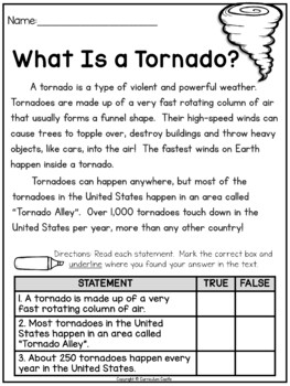 Tornadoes & Tornado Safety Natural Disasters Activities - Image 2
