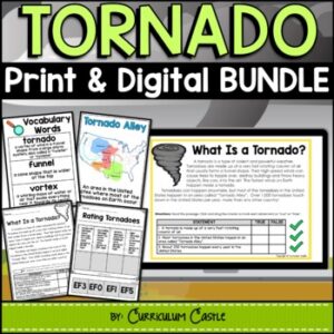 Tornadoes Natural Disasters Print & Digital Activities BUNDLE