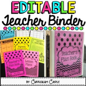 EDITABLE Teacher Binder and Back to School Survival Planner!