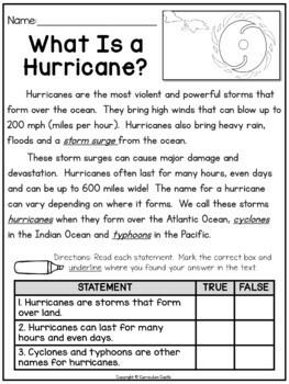 Hurricanes & Hurricane Safety Natural Disasters Activities - Image 2