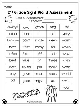 Second Grade Sight Words: Popcorn Theme - Image 4