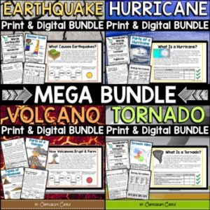 Natural Disasters MEGA BUNDLE {Earthquake, Hurricane, Tornado & Volcano}