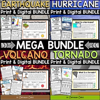Natural Disasters MEGA BUNDLE {Earthquake, Hurricane, Tornado & Volcano}