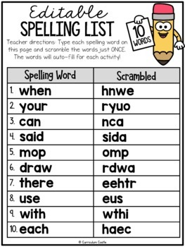 Editable Spelling Activities for ANY Spelling Word List - Image 2