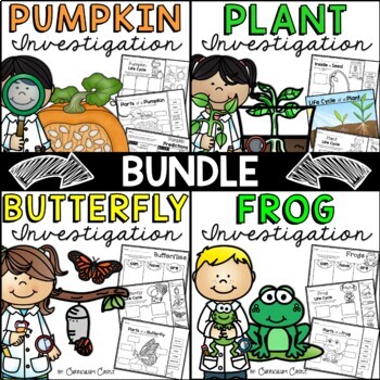 Life Cycles BUNDLE: Plant, Pumpkin, Butterfly & Frog!