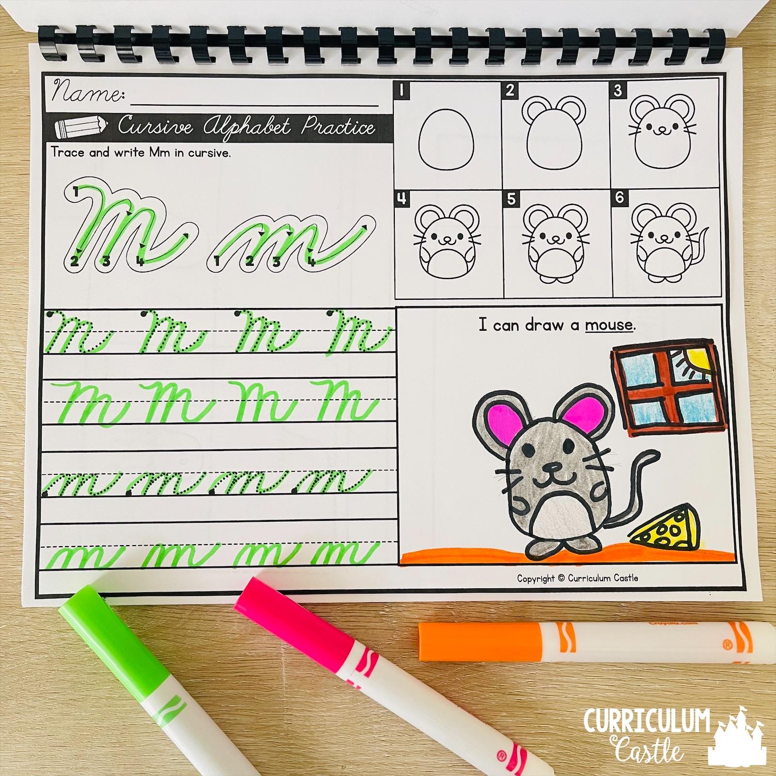 Cursive Alphabet Directed Drawing Activities - Image 3