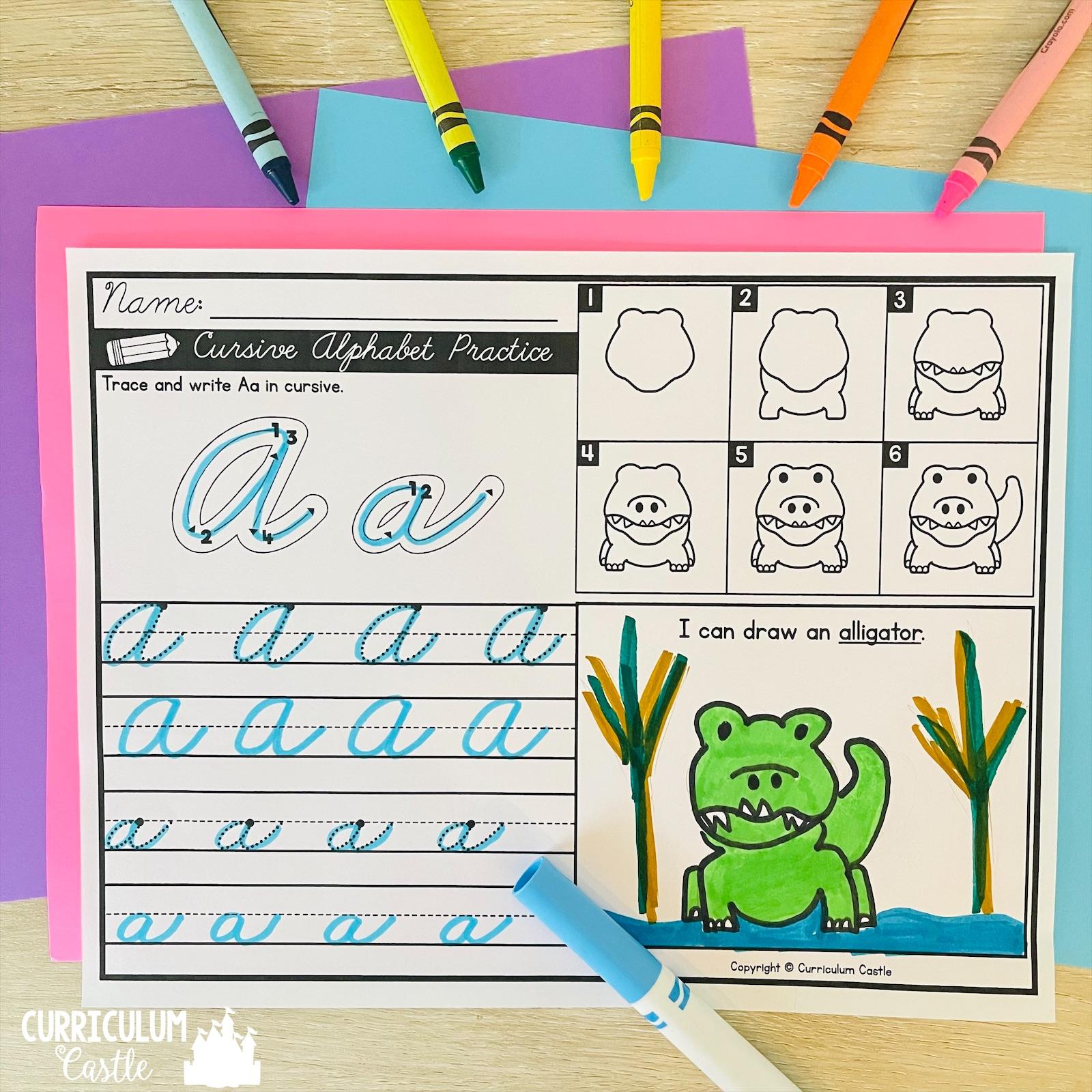 Cursive Alphabet Directed Drawing Activities - Image 4