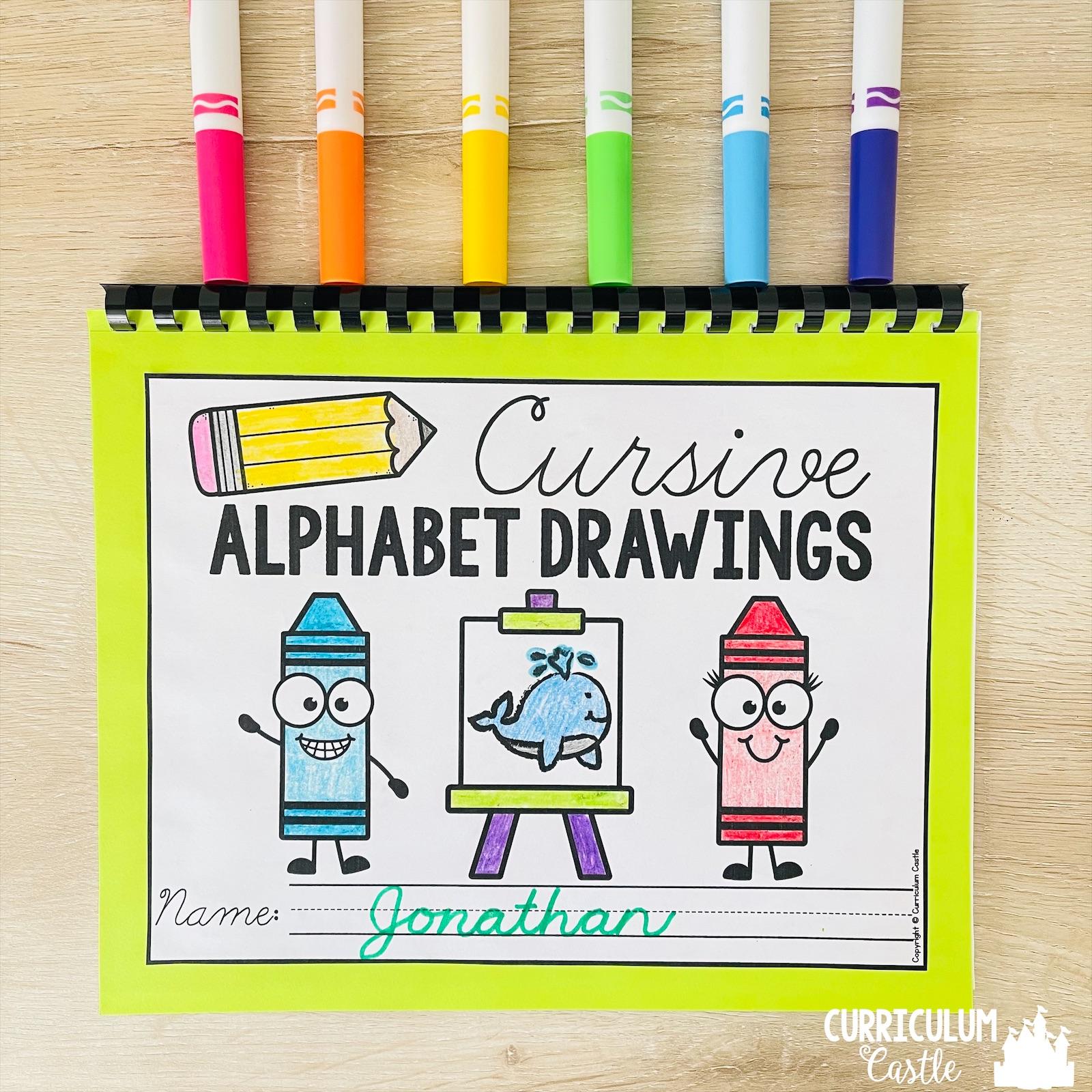 Cursive Alphabet Directed Drawing Activities - Image 2