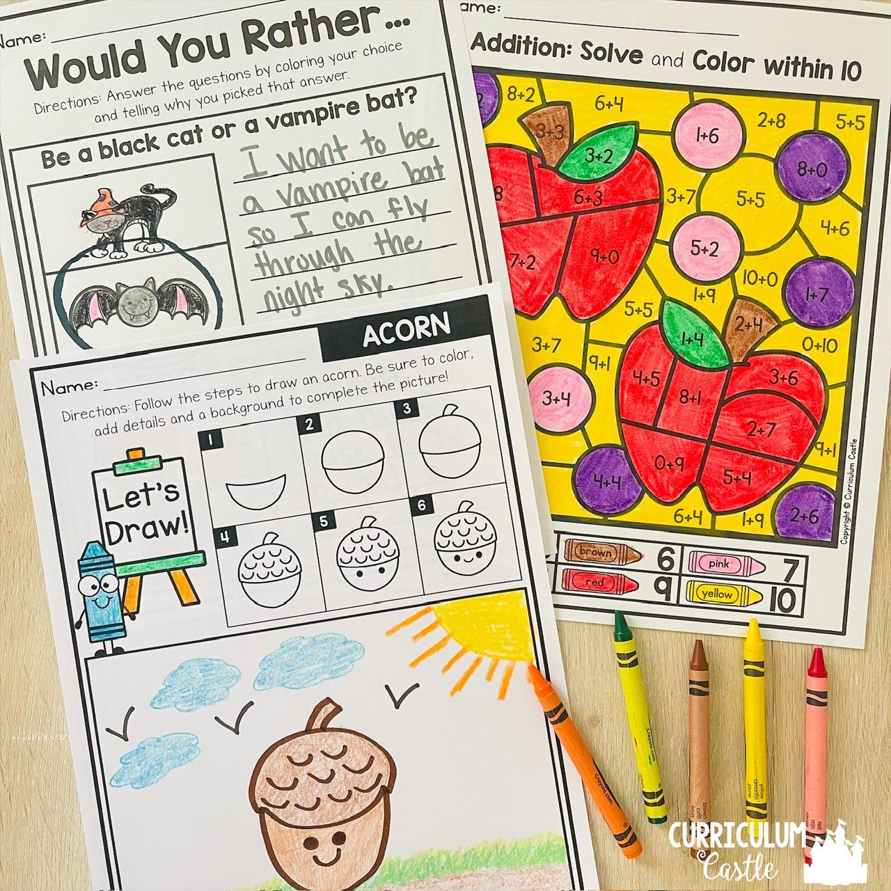 Early Finisher Fall Activities for 1st & 2nd Grade - Image 2
