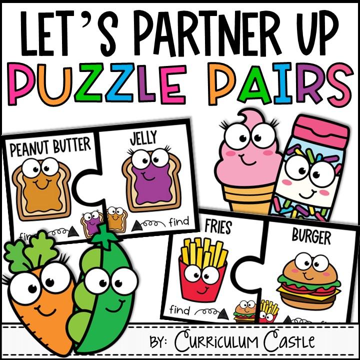 Partner Puzzle Pairing Cards {Food Pairs}