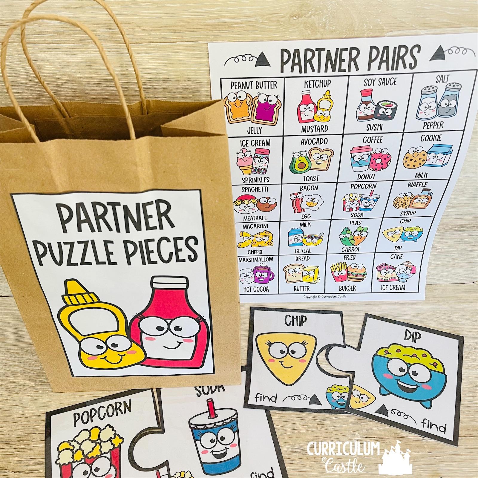 Partner Puzzle Pairing Cards {Food Pairs} - Image 2