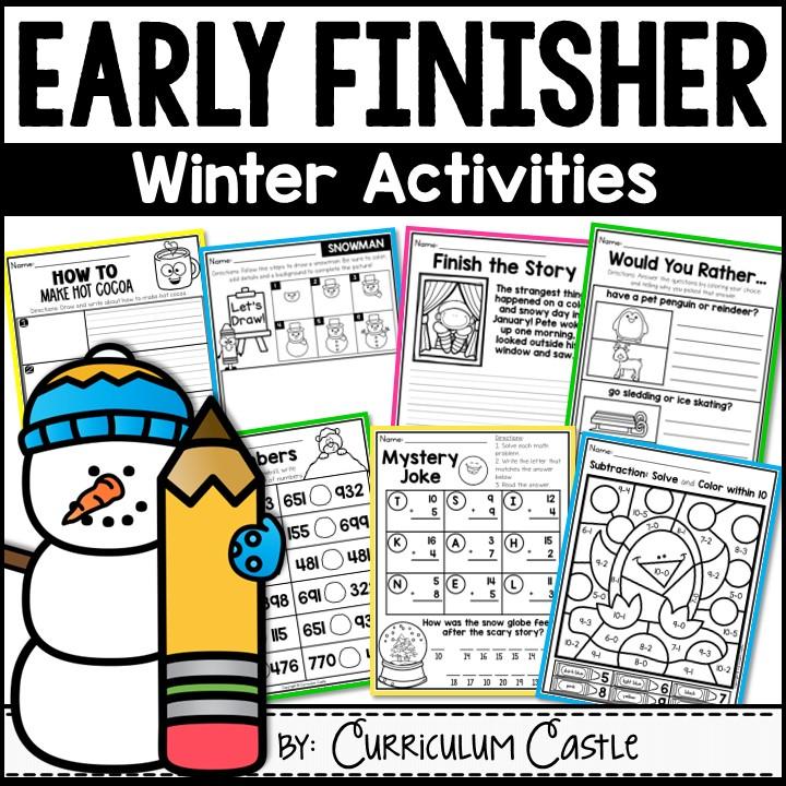 Early Finisher Winter Activities for 1st & 2nd Grade