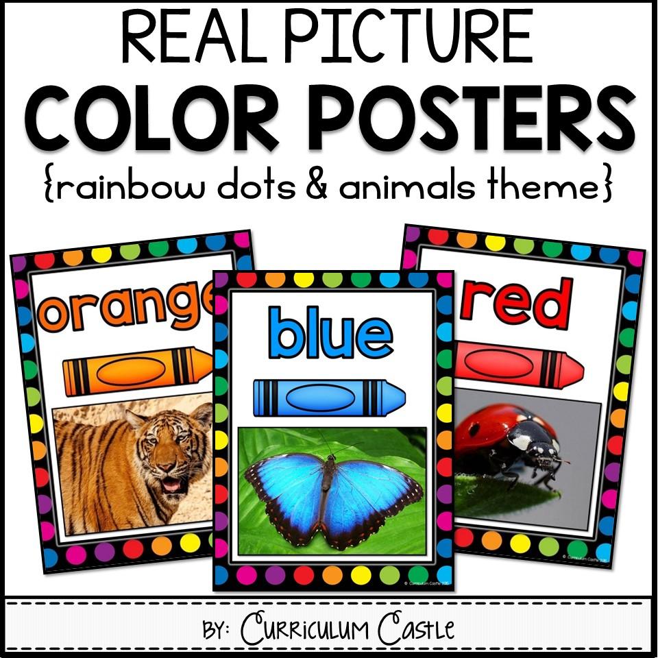 Color Posters {Rainbow Dots & Animal Theme}