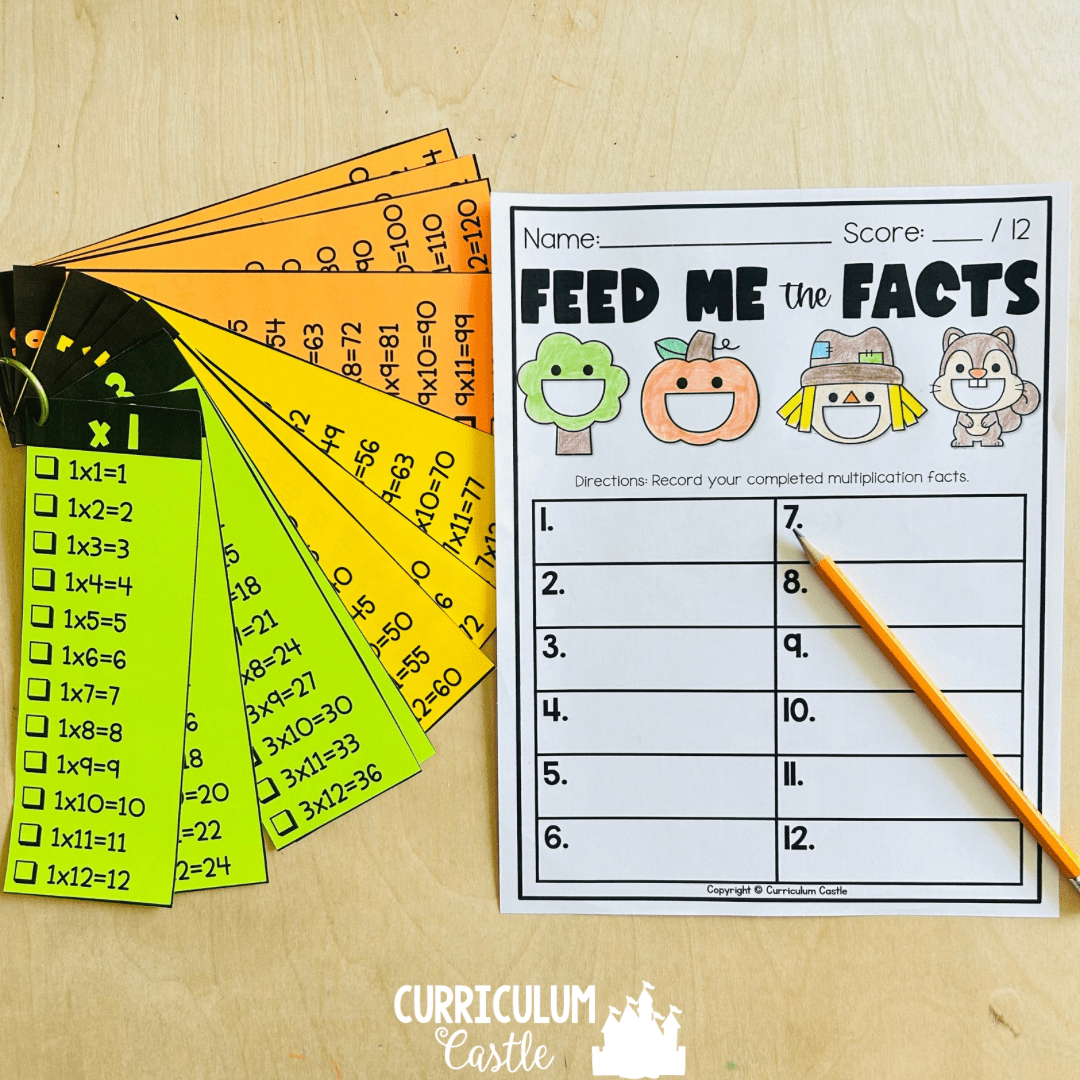 Multiplication Fact Fluency Practice Mats: Beginning Multiplication Fall Center - Image 4